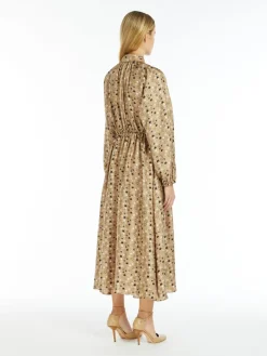 Printed twill shirt dress