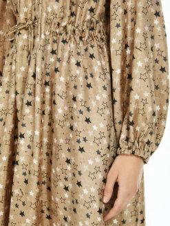 Printed twill shirt dress