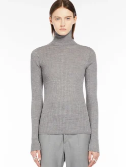 Pure wool mock polo-neck sweater