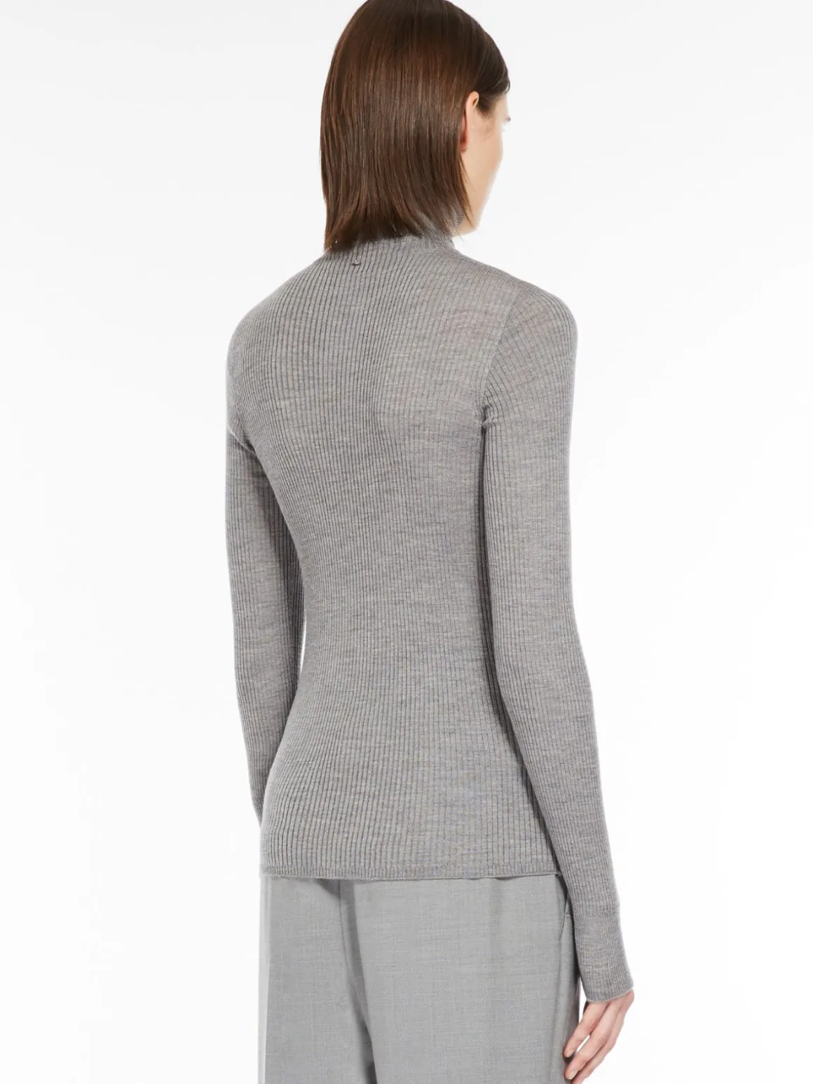 Pure wool mock polo-neck sweater