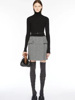 Pure wool mock polo-neck sweater
