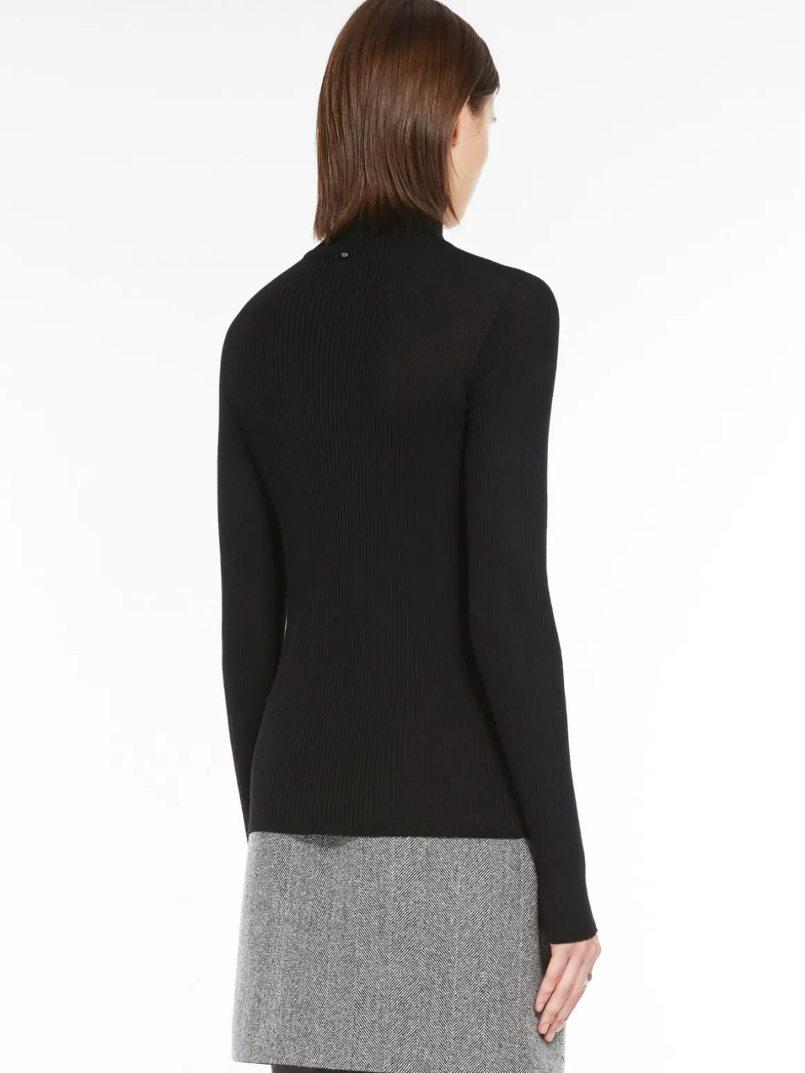 Pure wool mock polo-neck sweater