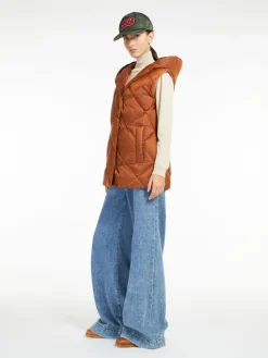Quilted technical fabric gilet