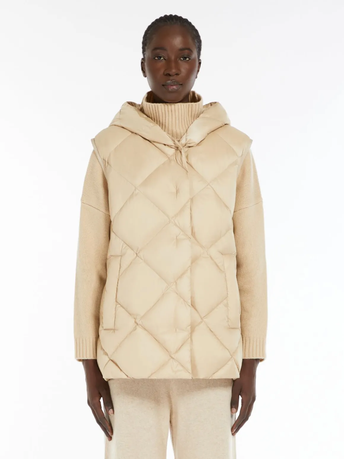 Quilted technical fabric gilet