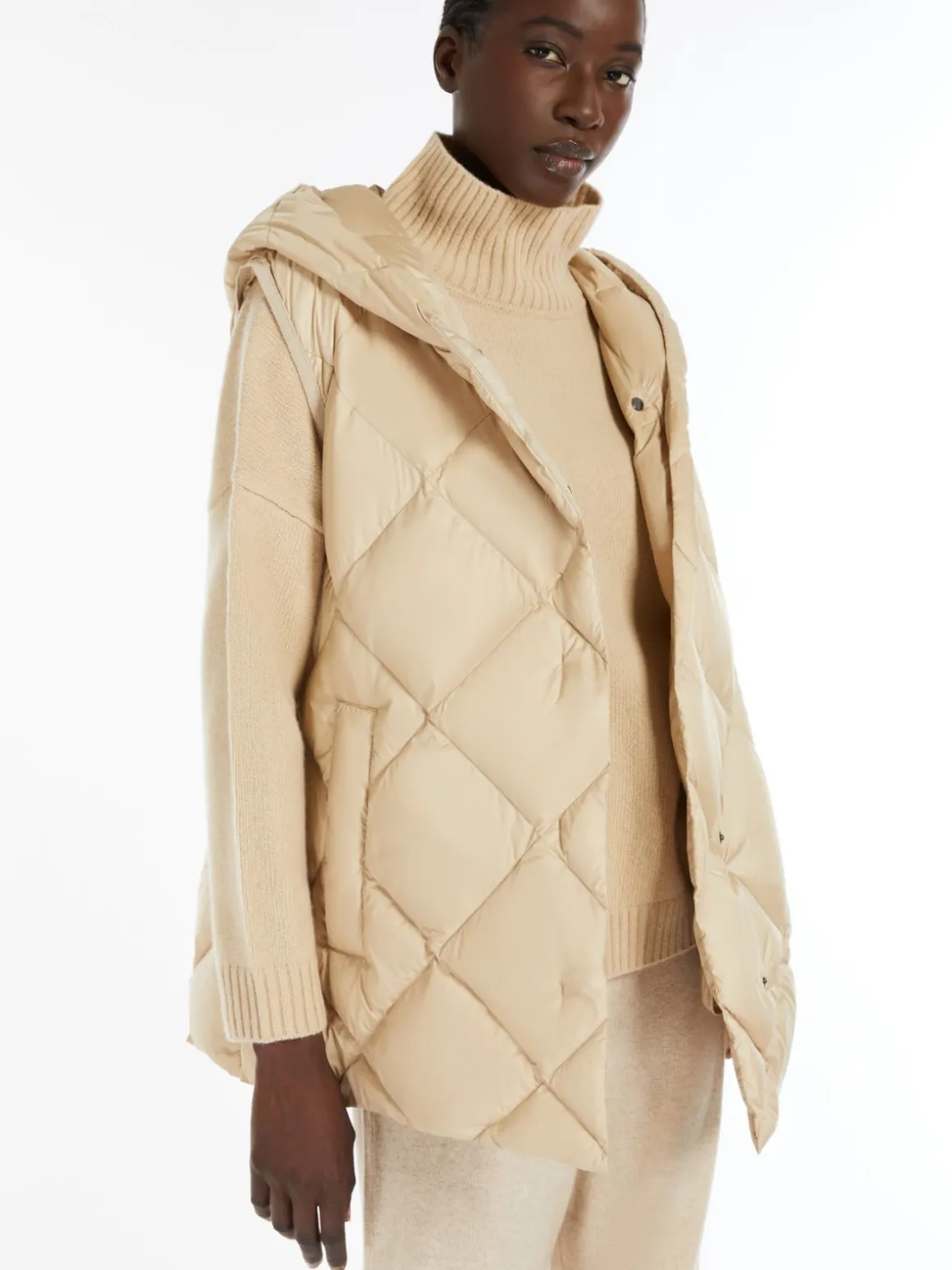 Quilted technical fabric gilet
