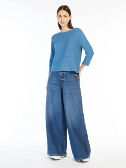 Relaxed-fit cotton yarn sweater