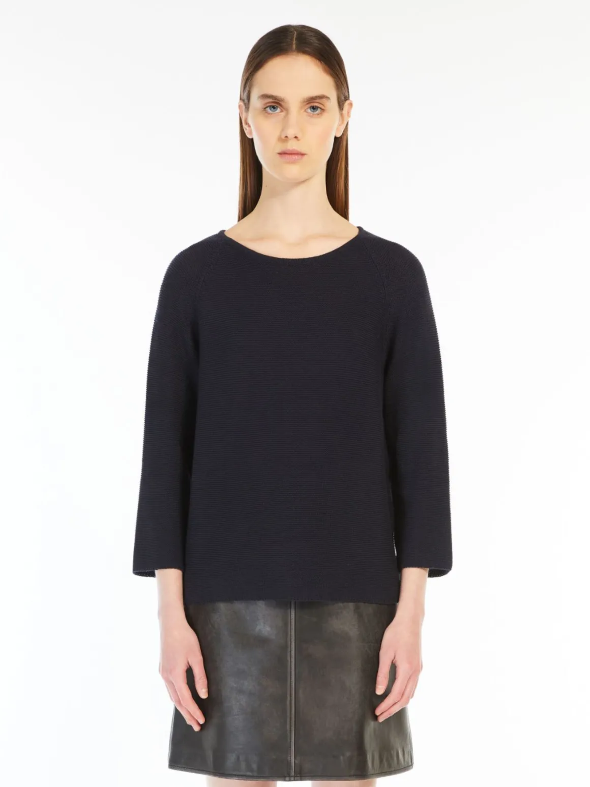 Relaxed-fit cotton yarn sweater