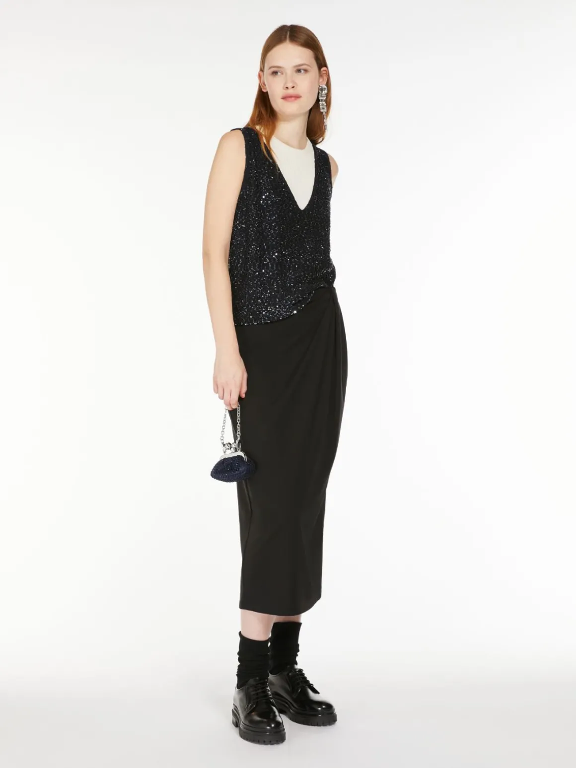 Relaxed-fit sequin top