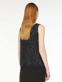 Relaxed-fit sequin top
