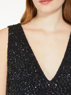 Relaxed-fit sequin top
