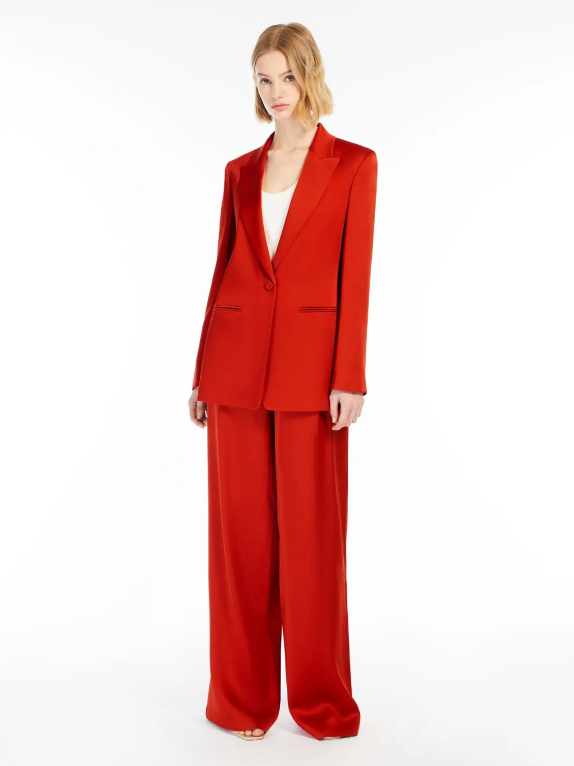 Reverse satin blazer