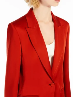 Reverse satin blazer