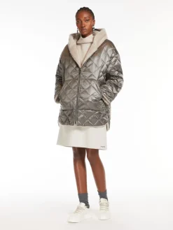 Reversible alpaca and wool down jacket