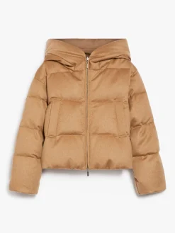 Reversible camel colour down jacket