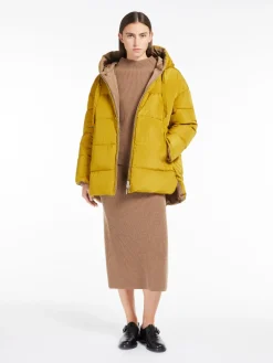 Reversible down jacket in water-repellent taffeta