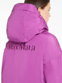Reversible down jacket in water-repellent taffeta