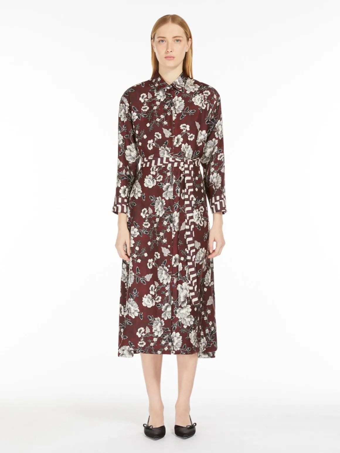 Reversible silk shirt dress