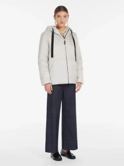 Reversible technical canvas cropped sweatshirt