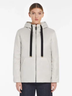 Reversible technical canvas cropped sweatshirt
