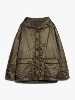 Reversible technical canvas padded sweatshirt