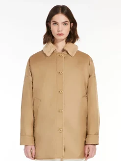 Reversible water-repellent canvas down jacket