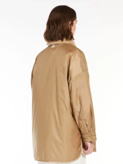 Reversible water-repellent canvas down jacket