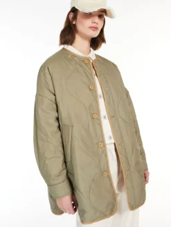 Reversible water-repellent canvas down jacket