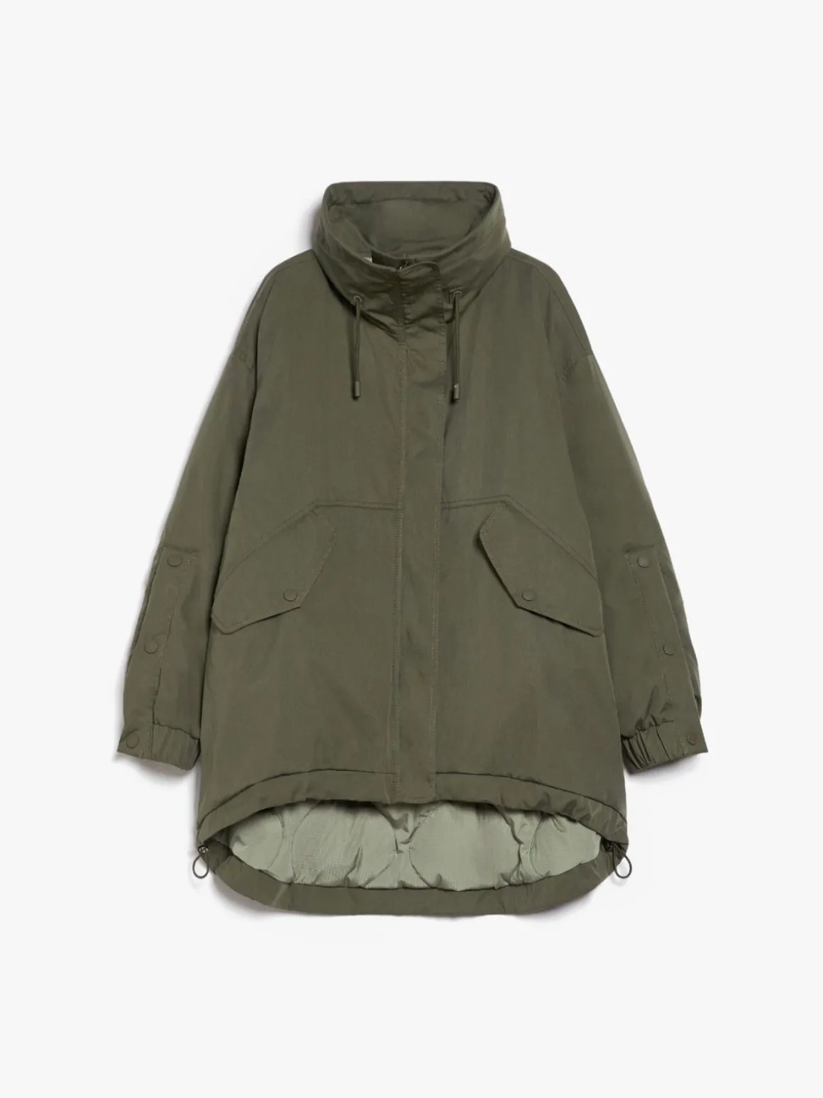 Reversible water-repellent fabric parka