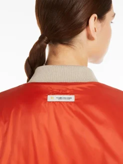 Reversible water-repellent canvas padded bomber jacket