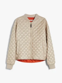 Reversible water-repellent canvas padded bomber jacket