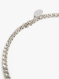 Rhinestone-adorned tennis choker necklace