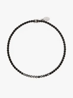 Rhinestone-adorned tennis choker necklace