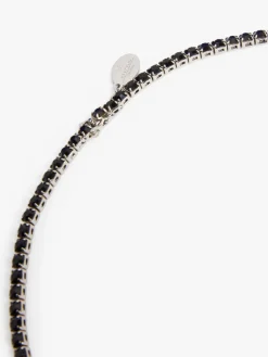 Rhinestone-adorned tennis necklace