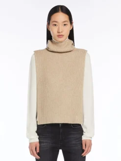 Ribbed cashmere beanie