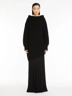 Ribbed wool and cashmere dress