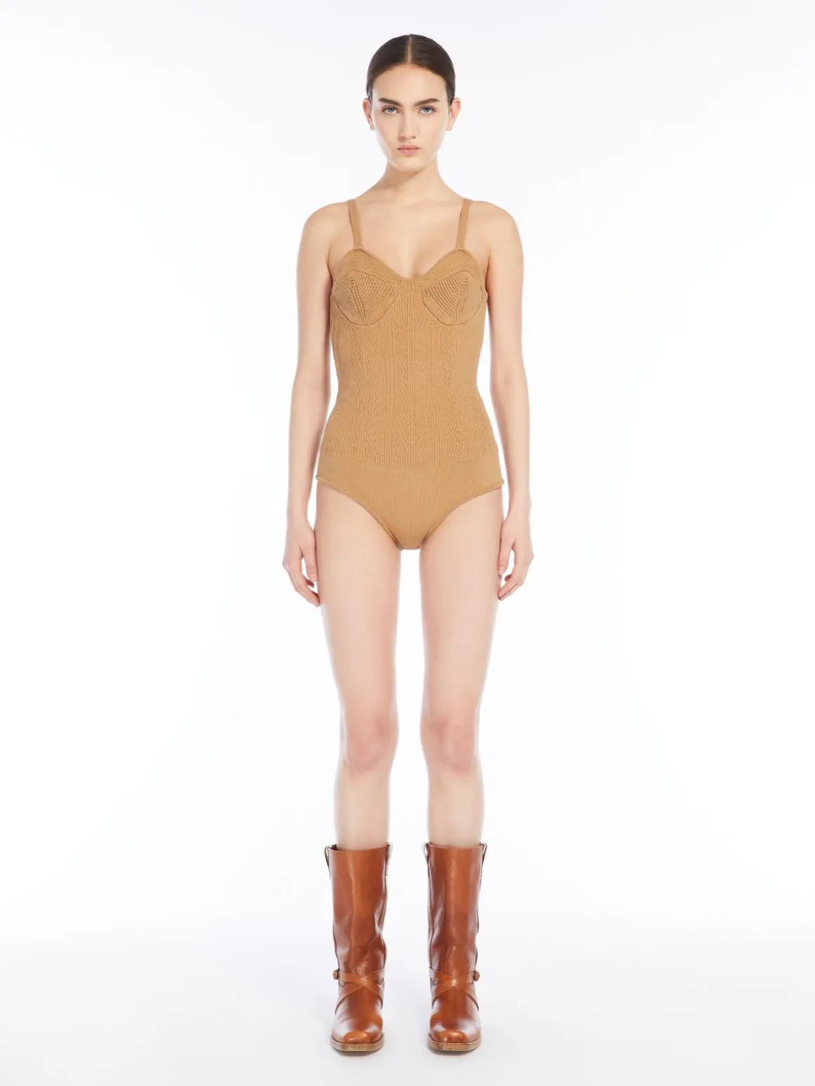Rib-knit bodysuit