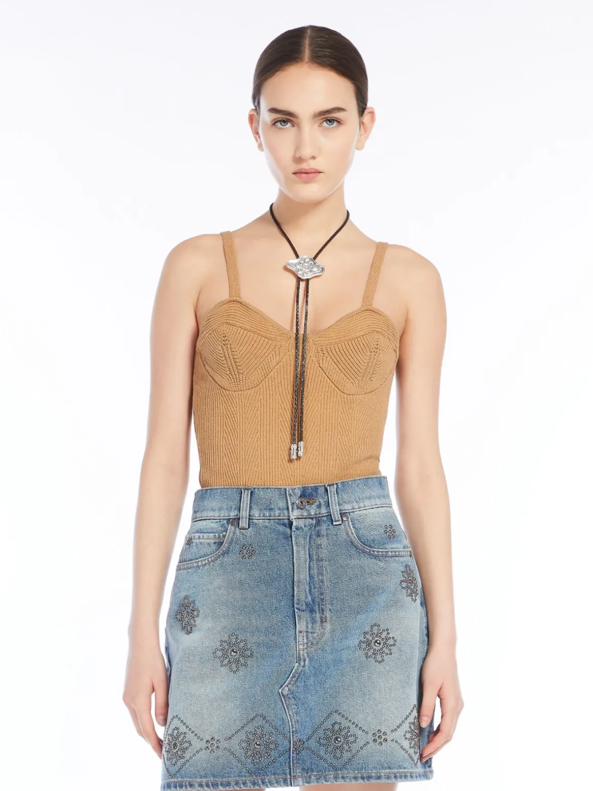Rib-knit bodysuit