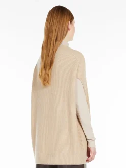 Rib-knit cape