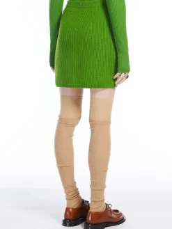 Rib-knit mini skirt