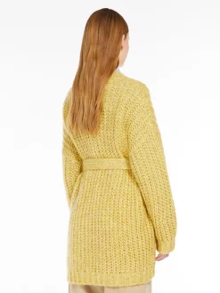 Rib-knit mohair chiné cardigan