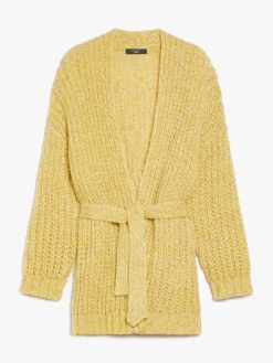 Rib-knit mohair chiné cardigan
