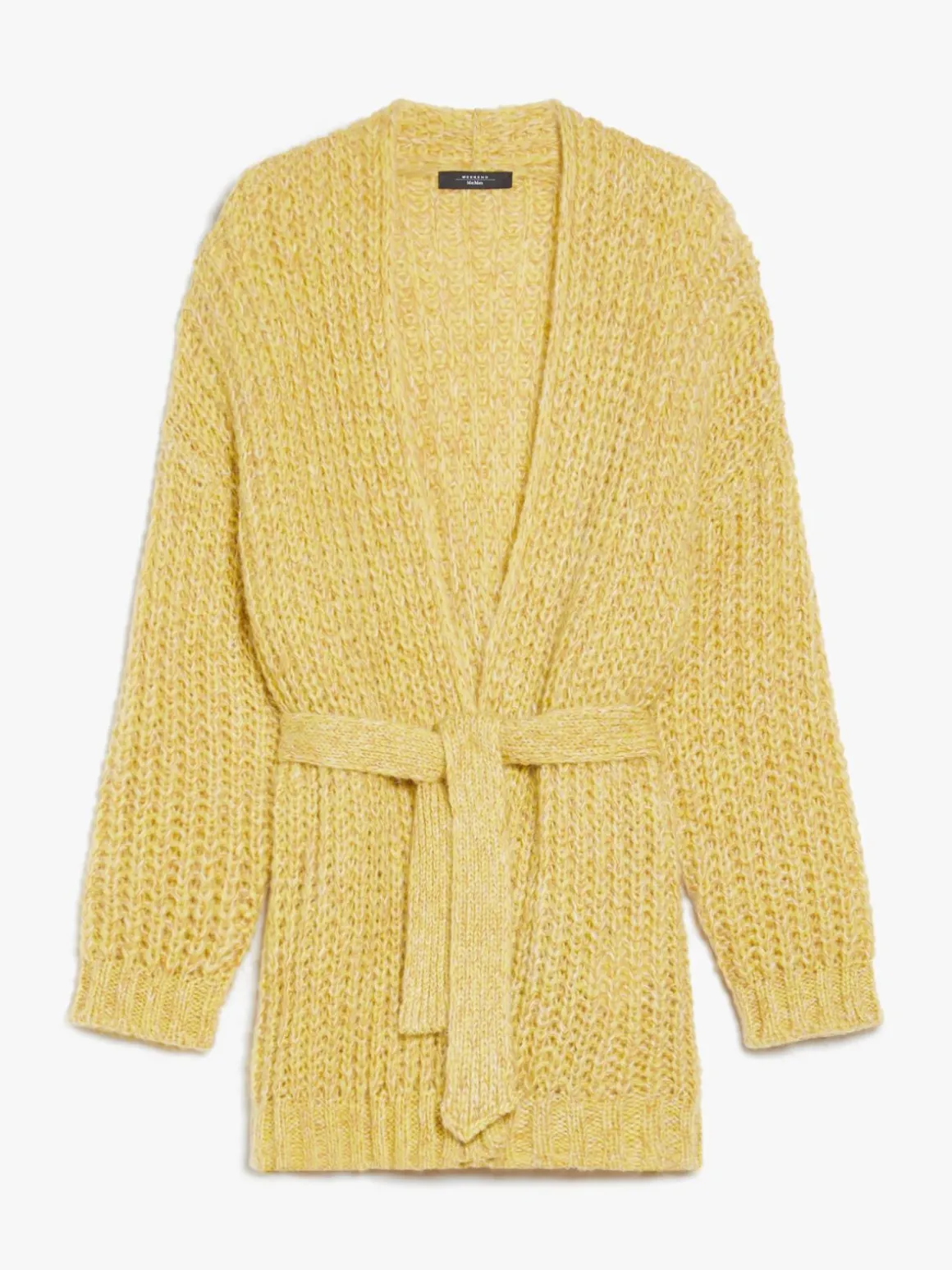 Rib-knit mohair chiné cardigan