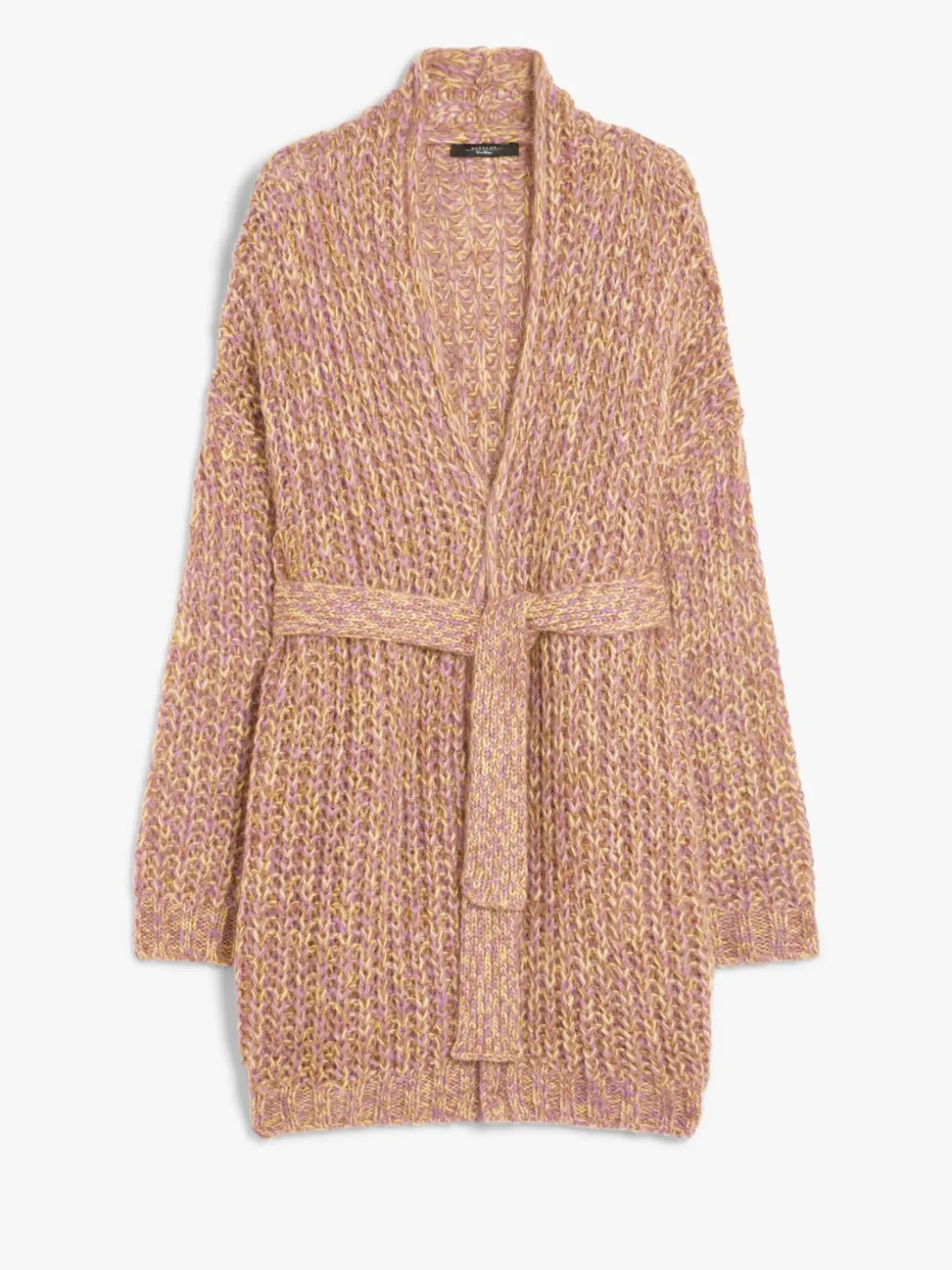 Rib-knit mohair chiné cardigan