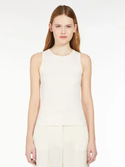 Rib-knit viscose top