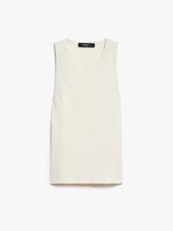 Rib-knit viscose top