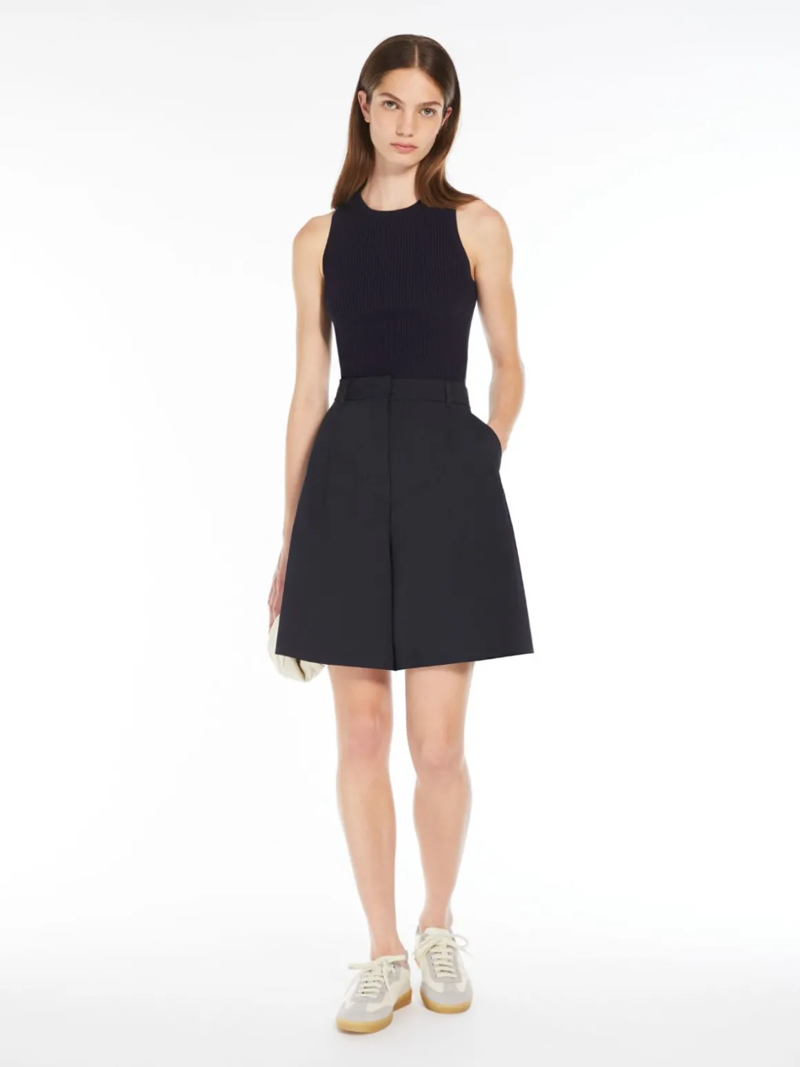 Rib-knit viscose top