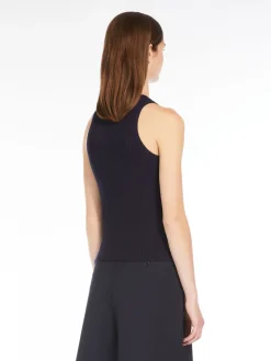 Rib-knit viscose top