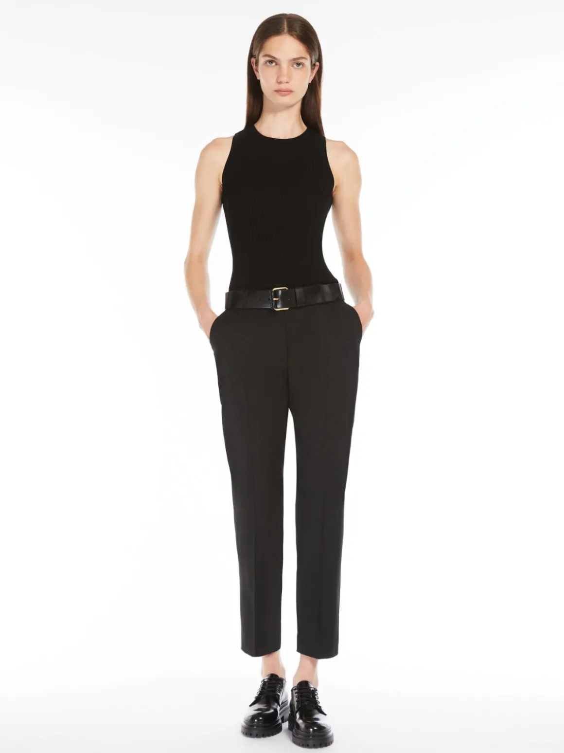 Rib-knit viscose top