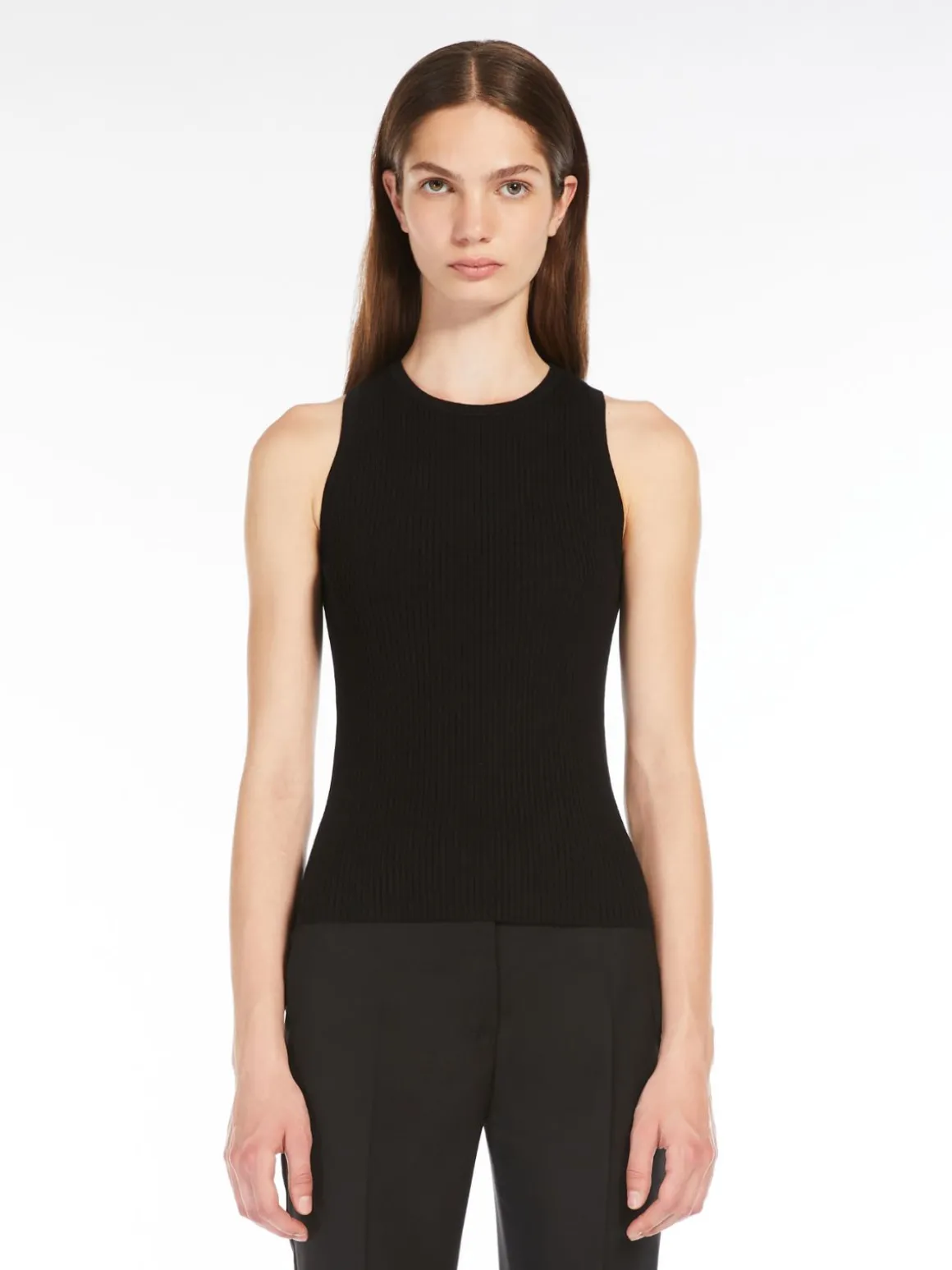 Rib-knit viscose top