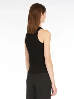 Rib-knit viscose top